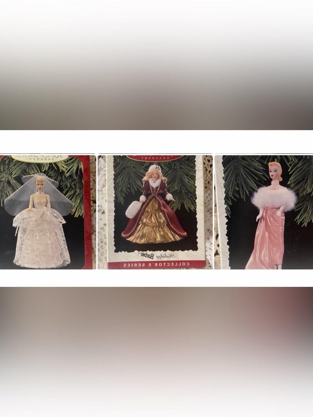 Hallmark White Lace Wedding Barbie Ornament Collectibles